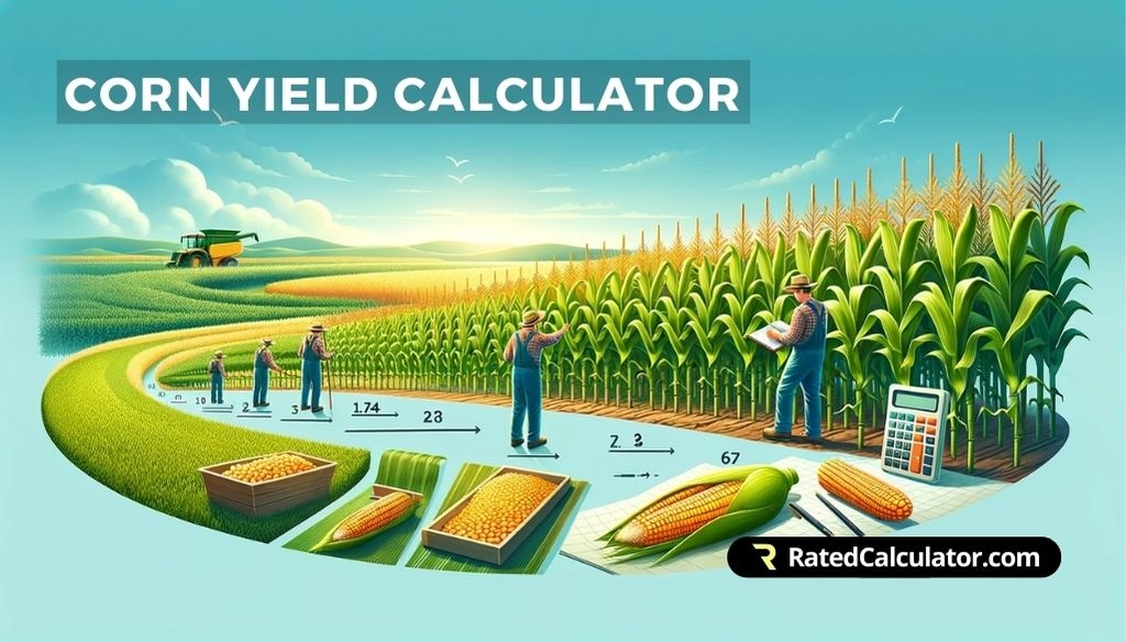 Farmers in the fields measuring corn yield